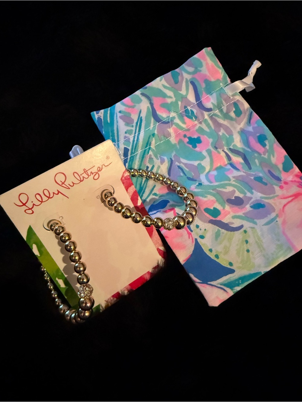 Lilly Pulitzer Beaded Hoop Earrings with Pouch